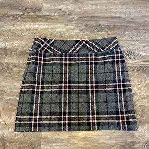 Eddie Bauer Wool Blend Plaid Mini Skirt